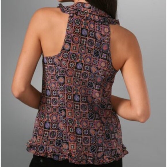 Nanette Lepore Bohemian Beaded Silk Cherish Top Blouse Size 4 - Picture 4 of 6